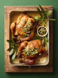 Herby Lemon and Milk Brined Chicken with Pistachio and Herb Salsa