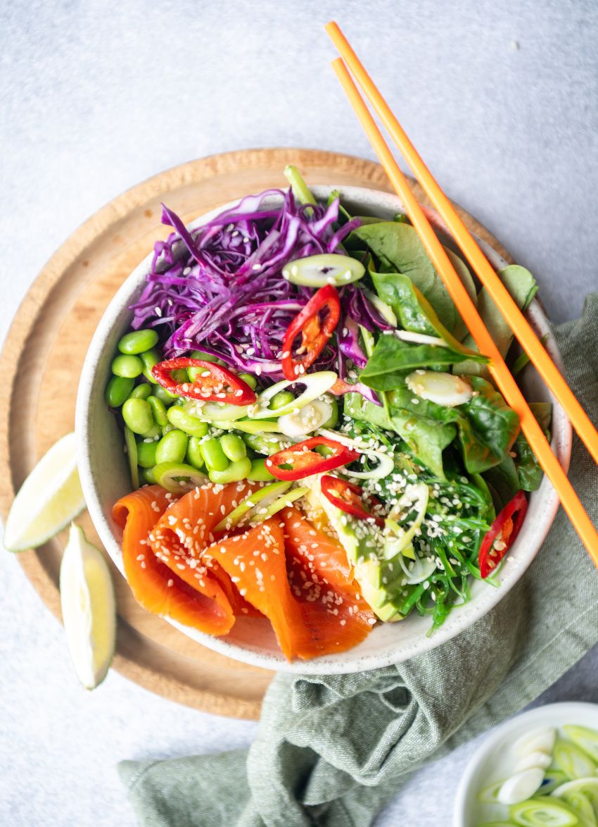 Cold Smoked Salmon Poke Bowl