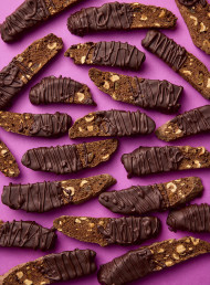 Hazelnut and Ginger Biscotti with Dark Chocolate
