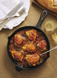 Braised Chicken with Bacon and Porcini Mushrooms