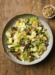 Celery, Apple and Shaved Cheddar Salad with Walnuts and Dates
