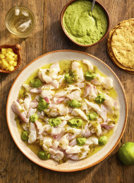 Citrus-cured Ceviche with Fresh Pineapple and Jalapeño and Oregano Dressing
