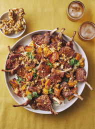 Spiced Lamb Cutlets with Roasted Kūmara, Lime, Chilli and Mint Butter