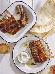 Fragrant Barbecue Lamb Racks with Yoghurt Sauce