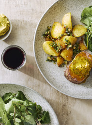 Roasted Potatoes with Almond Gremolata
