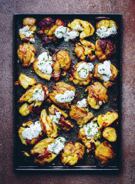 Smashed Kūmara and Spuds with Creamy Herb Dressing