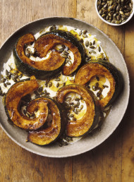 Spiced Roasted Pumpkin with Burrata, Honey and Toasted Pumpkin Seeds