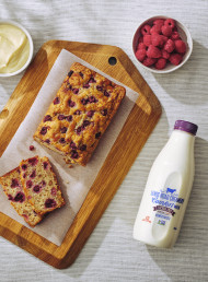 Raspberry, Banana and Hazelnut Loaf
