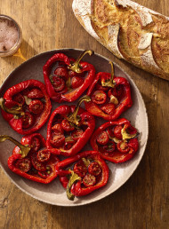 Roasted Capsicums with Tomatoes, Garlic and Basil