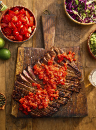Seared Skirt Steak with Salsa Roja