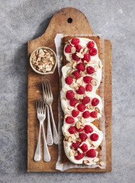 Almond and White Chocolate Tart with Raspberries