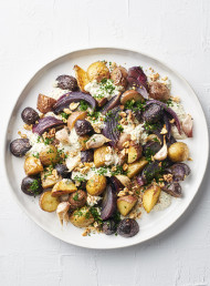 Warm Roasted Potato Salad with Parmesan, Walnut and Garlic Mayo