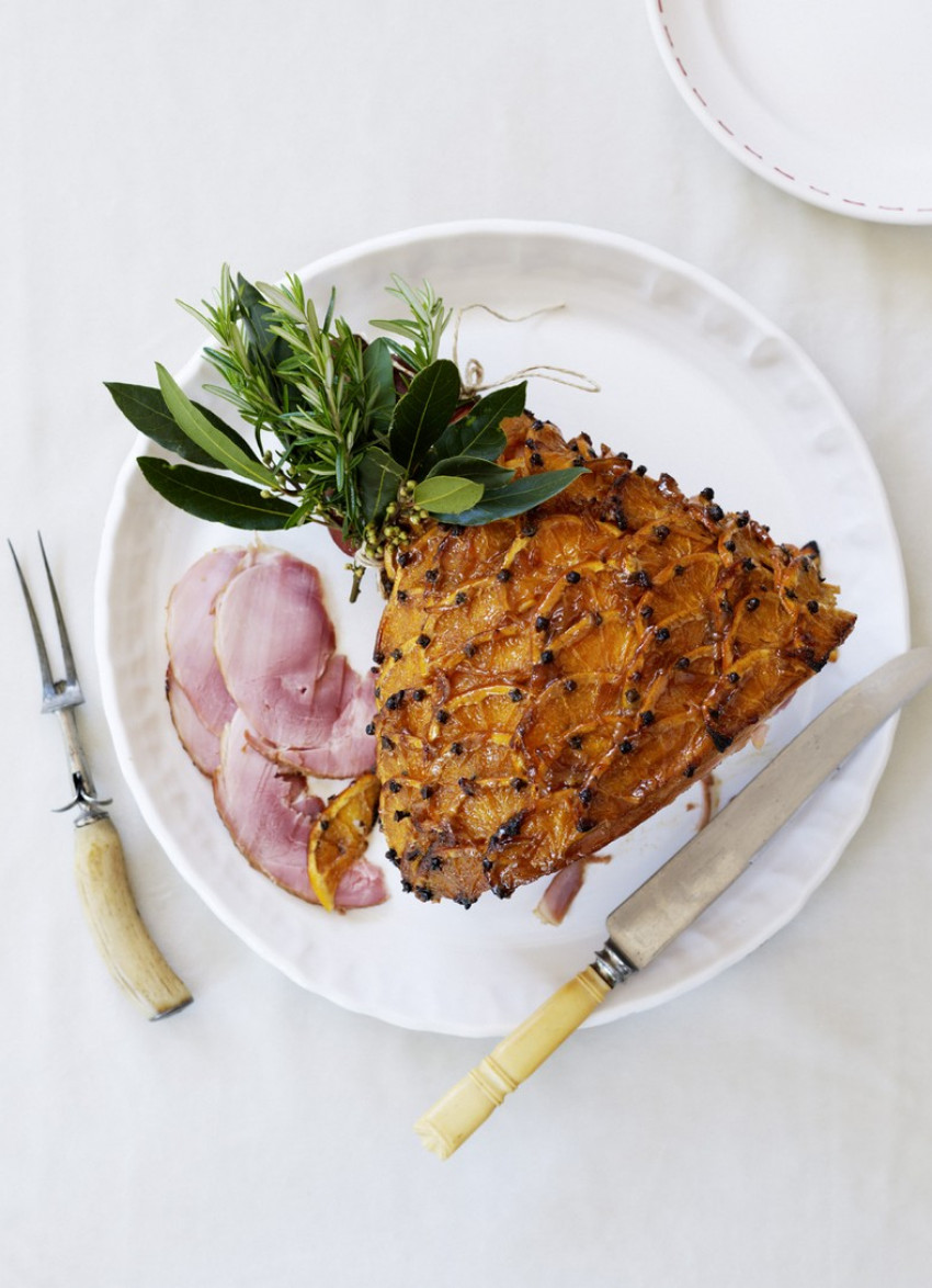 Baked Ham with an Orange, Cardamom and Balsamic Glaze