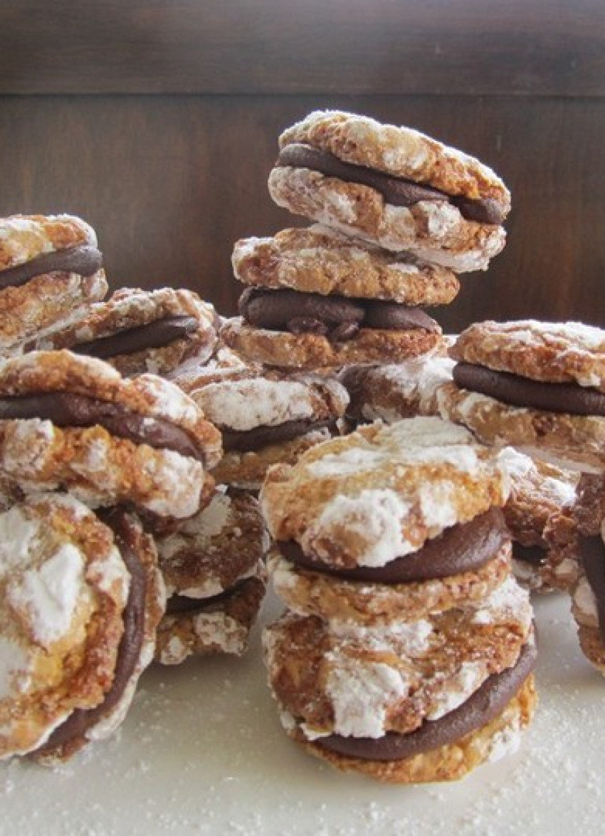 Walnut, Ginger and Chocolate Ganache Cookies