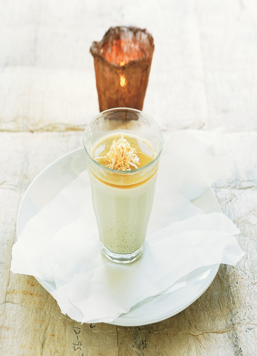 Coconut Custard with Palm Sugar Syrup