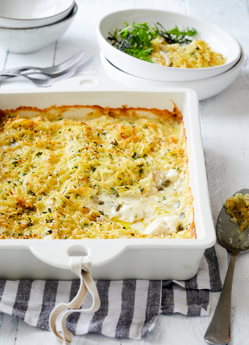 Fish Pie with Potato Rosti Topping 