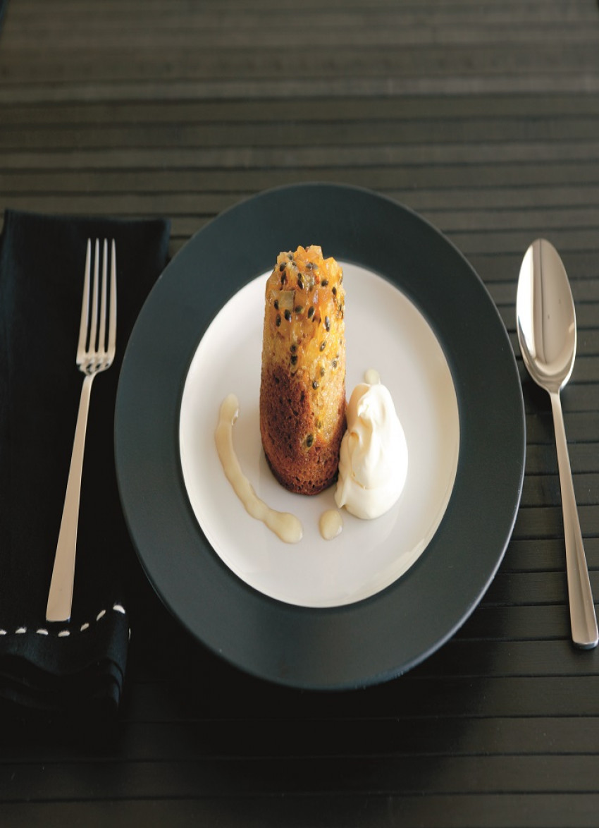Little Upside-down Passionfruit and Ginger Puddings