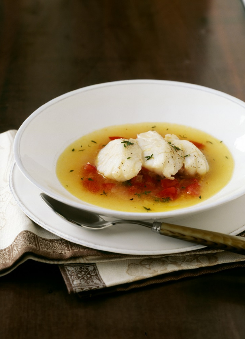 Monkfish with a Fresh Tomato and Thyme Broth