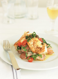 Panfried Fish and Crushed Potatoes with a Warm Lemon and Herb Dressing