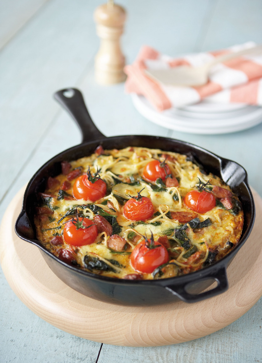 Sausage, Spaghetti and Herb Frittata